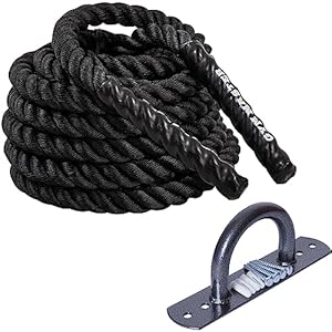 GYM MASTER Battle Rope and Single Hoop Ground | Wall Anchor For Strength Training Battling Workouts