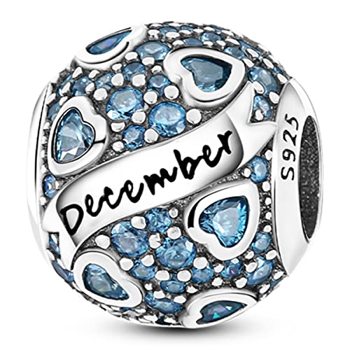 Image of MULA Birthstone Charms 925 Sterling Silver for Bracelets and Necklaces