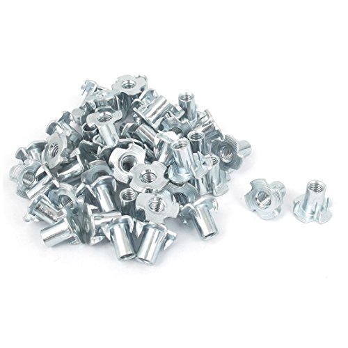 Sourcingmap®, 50 pz dadi a T zincati a 4 punte