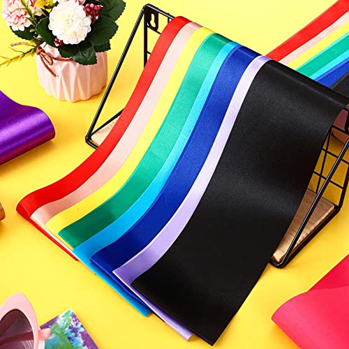 Xtinmee 24 Pcs Plain Satin Sash For Pageants Long from Shoulder to Hip Assorted Sash Custom Blank Sash Pageant Sashes for Wedding Party and DIY, Design Your Sash