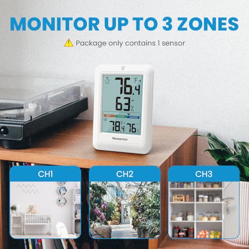 Image of Newentor Indoor Outdoor Thermometer Wireless with 24H /48H /ALL-TIME High Low
