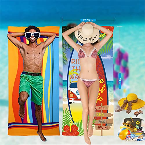Liomind 2 Pack Palm Leaf Beach Towels 28”X60” For Kids Men Women Girls Boys #TOP4