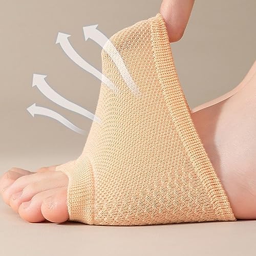 DUNKOING 5 Pairs Toe Topper Half Socks Women's No Show Toe Cover Liners Sock for Mules Sandals Pumps Clogs Heels US 5-92