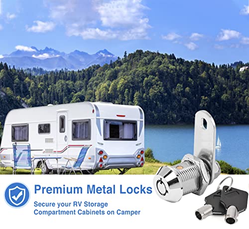 Image of Sissinda RV Storage Locks - Keyed Alike, 7 /8' Fits 9 /16' Max Door Thickness, Camper Trailer Cabinet Locks (6 Pack)