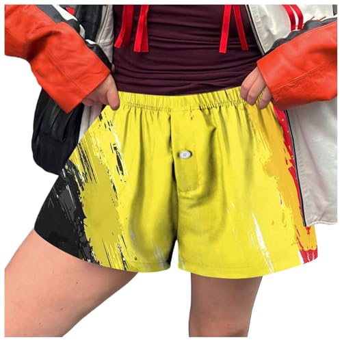 Genérico Pantalones largos largos largos impresos para mujeres, ropa de noche, festival de cerveza alemana, botón impreso en el frente, pantalones cortos para niña picante (1) Pantalones anchos negros