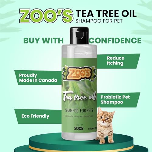 Image of Zoo's Pet Tea Tree Oil Dog Shampoo Fast Absorbing moisturize Skin - 1x (500ml / 16.9oz Bottle)