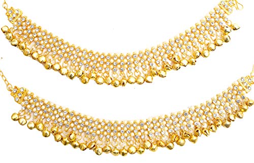 Jewel India Traditional Indian Fashion Bollywood Ethnic Gold Kundan Ghungroo Beads Payal Anklets