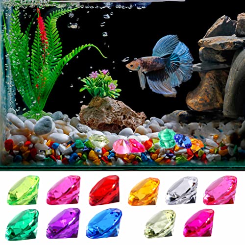 75pcs Multi-Colored Acrylic Gems Plastic Gemstones for Pirate Treasure Party Decoration Table Decorations Vase Filler Fish Tank etc. (Multi Color) by DEODARI - Image 4