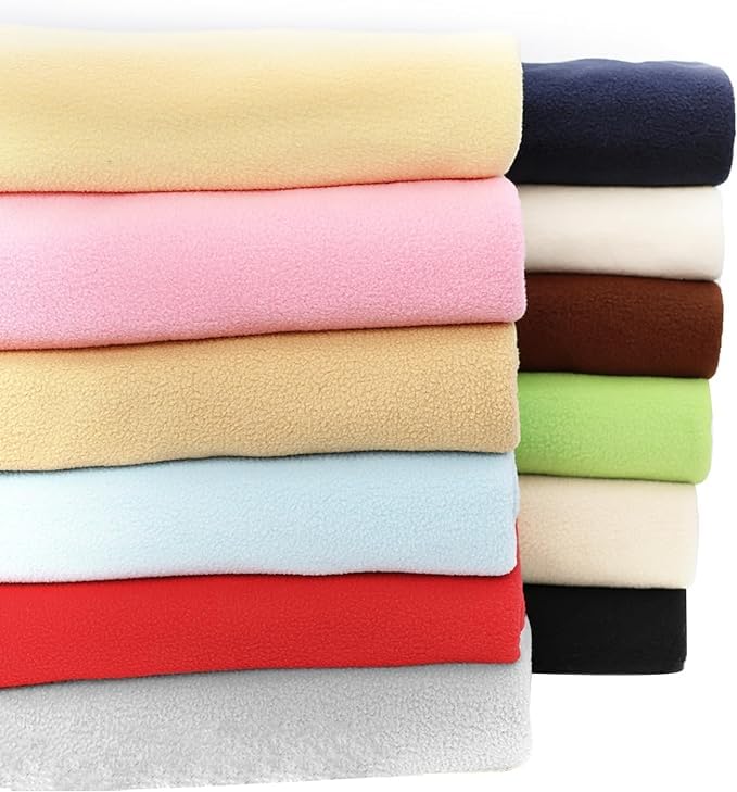 12PCS Solid Color Knitted Polar Fleece Fabric | 20''x40'' | Anti Pill Fabric Patchwork Polyester Plush Fleece Cloth for Sewing, Toys, Throw Blankets, PJ Pants, Booties, Eye Mask
