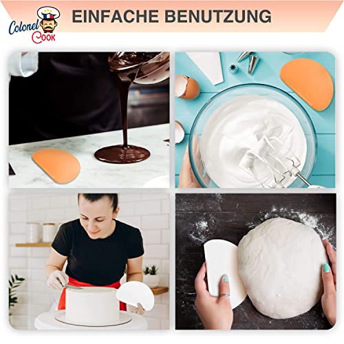 Foto von Colonel Cook Teigschaber | 2 Stk.|✮LEBENSLANGE GARANTIE✮- Teigschneider und -former, Mehl- und Teigmischer, Backzubehör, Küchenutensilien, Küchenhelfer - Glatter, leichter, langlebige Kunststoff