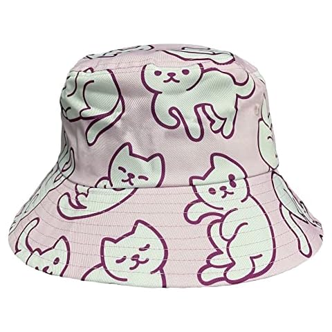 Bucket Hat Packable Sun Hats Fisherman Outdoor Summer Beach Caps for Men Women, Kawaii, One Size Cover