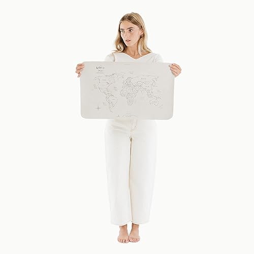 Miniatura 7 de Gathre Cambiador de bebé lavable, hecho de cuero vegano de primera calidad, suave, resistente al agua, tapete de juego plegable para bebés,