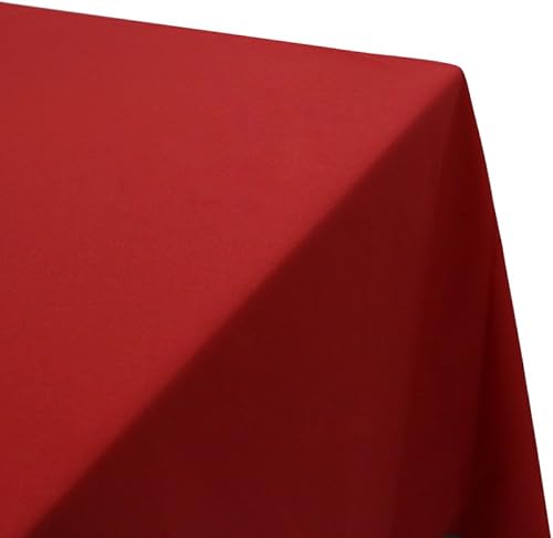 Miniatura 5 de TRLYC Mantel de poliéster  Mantel cuadrado rojo de 72 x 72 pulgadas, superposición 100% poliéster para mesa de boda