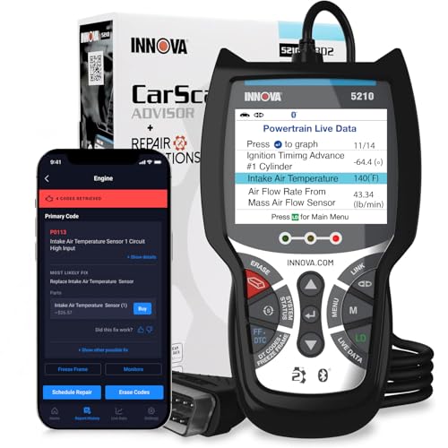 Innova 5210 OBD2 Scanner & Engine Code Reader, Battery Tester, Live Data, Oil Reset, Car Diagnostic...