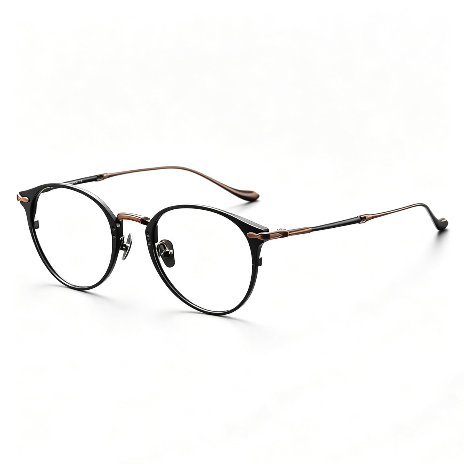 KLJUddGY Men's Eyewear Frames Reading Glasses Full Rim Spectacles for Computer Non Prescription Eyeglasses Titanium Glasses Carved Design(Brass)