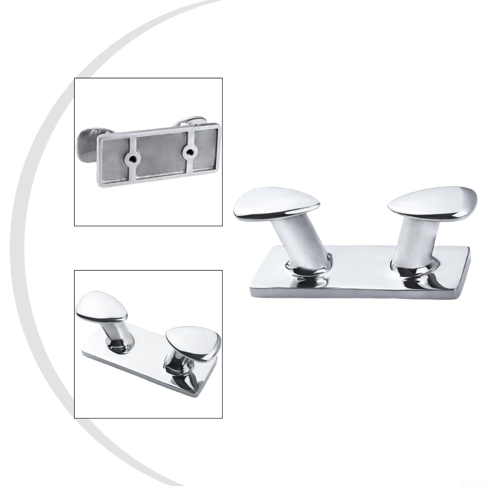 Bitta marina in acciaio inossidabile 316 da 15,2 cm per ormeggio a specchio lucidata hardware per yacht barca molo sicuro ormeggio nave finitura argento