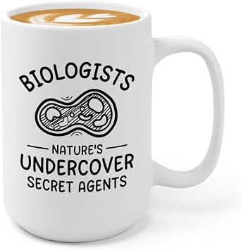 Biologist Coffee Mug 15oz White - Biologists Natures undercover - Biology Teacher Chemistry Student Biochemistry Marine Scientific Future Laboratory Assistant