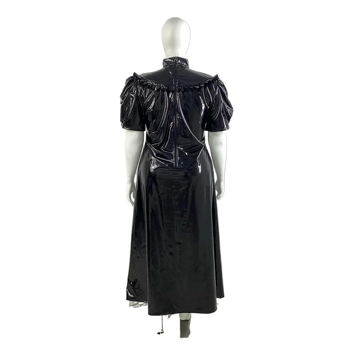 Vestido largo ajustado de manga corta con cuello alto para fiesta personalizable
