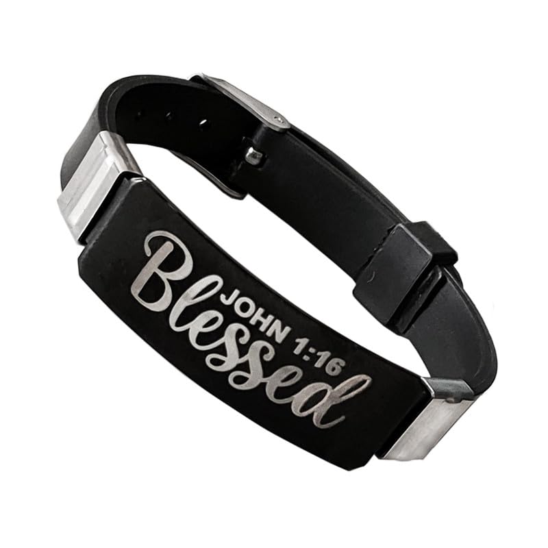 M Men Style Bible Verse Silicone Stainless Steel Bracelet Adjustable Religious Jewelry Christian Cross Bracelet For Men Women (B0CS92F4QY) Amazon Price History, Amazon Price Tracker