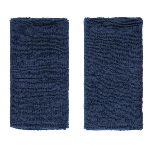 Image of NIKE Swoosh Classic DOUBLEWIDE Wristbands 2PK, Unisex - College Navy /White, ONE Size