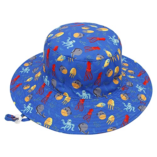 ikasus Kids Hats Toddlers Sun Hat Fisherman Hat Beach Play Sun Protection Cap Breathable Adjustable Bucket Hat for Girl Boy Ages 2~62