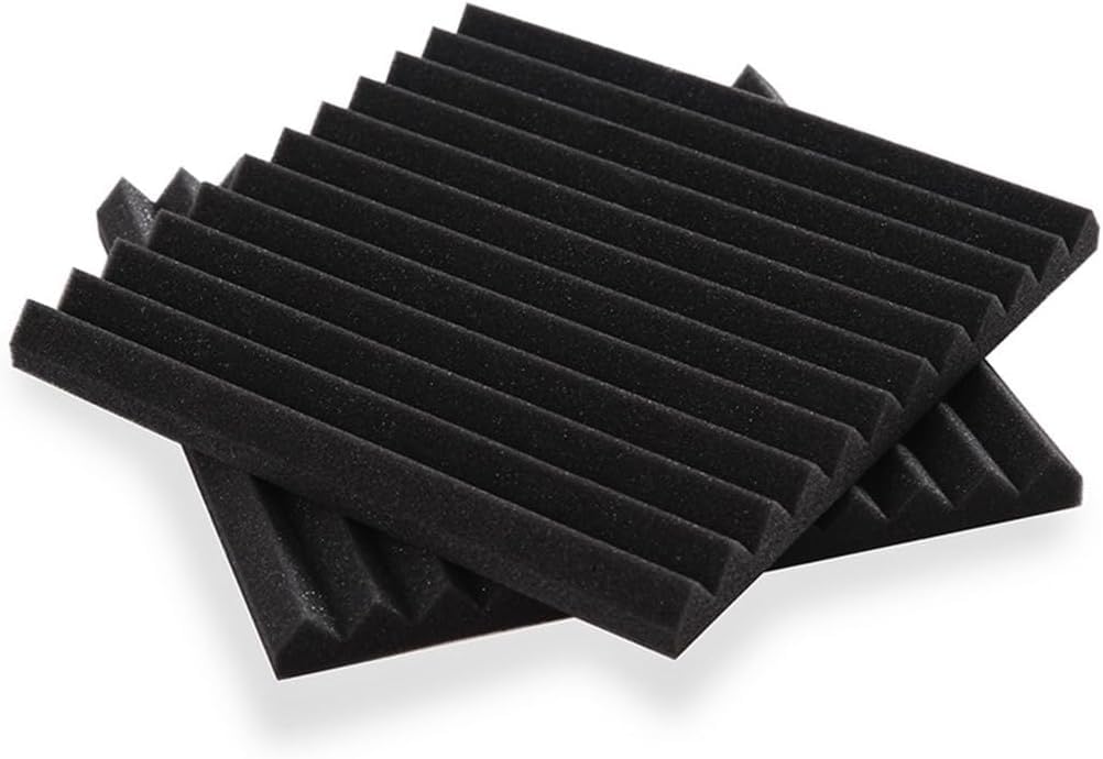 Panele z pianki akustycznej, Panele z pianki akustycznej 20 szt. 12 x 0,9 cala, wielokolorowe(Black)