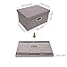 LUFOFOX Storage Box with Lids and Handles Natural Fabric Collapsible Storage Baskets for Closet Shelves Drawers (Gray,13X9.3X7.1 inch)