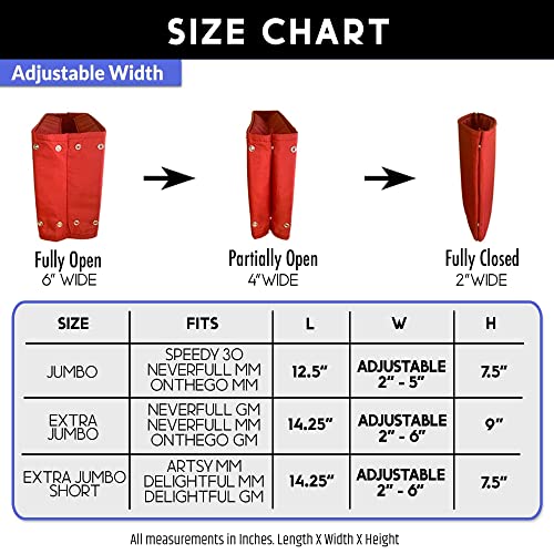 Purse Bling Exclusive Zippered Purse Organizer Insert For Handbags, Shaper For Speedy, Neverfull, On The Go & Graceful Totes (Extra Jumbo, Red) #TOP6