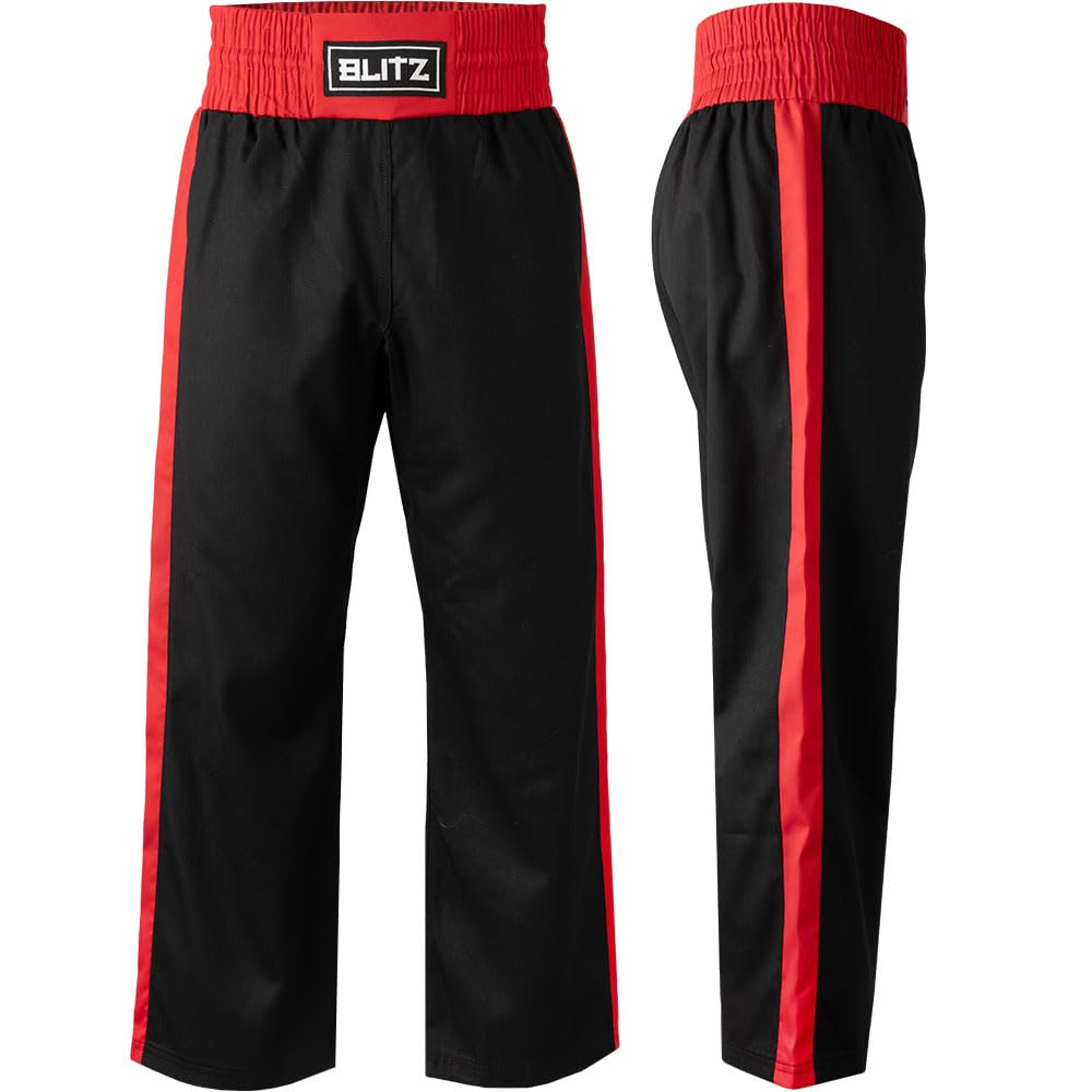 Blitz Defiant Polycotton Contact Trousers - Black/Red - 7/200cm