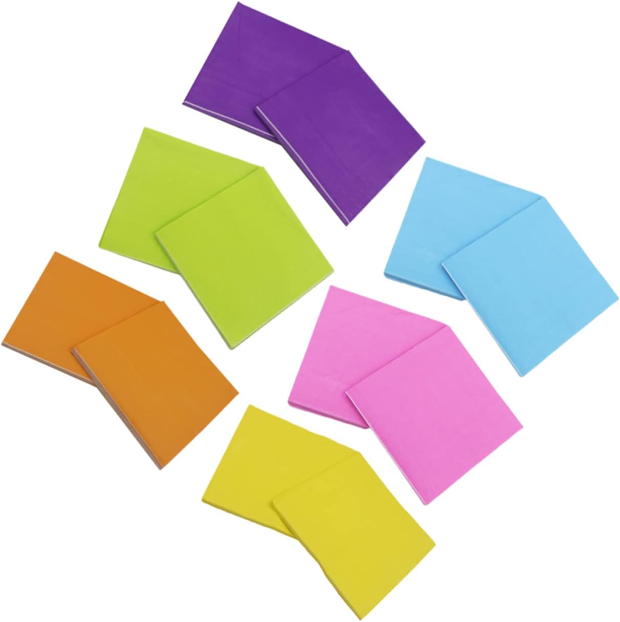 VALICLUD 6packs Colorful Solid Paper Napkins of Creative Tissue Napkins Rosy Yellow Green for Parties Gatherings and Special Occasions Each