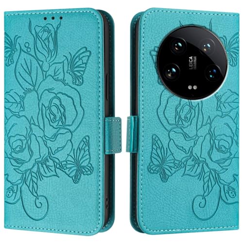 Coque Xiaomi 14 Ultra étui folio bleu pastel pour le quotidien