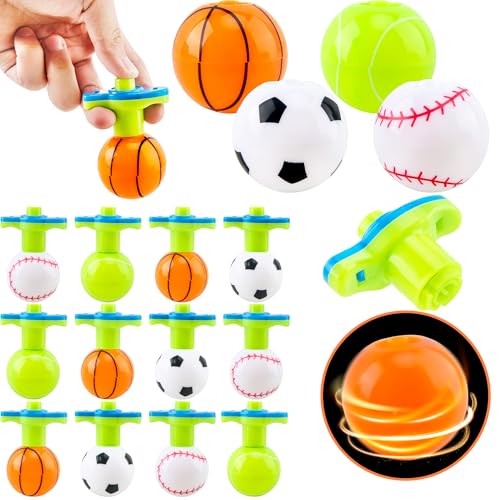 Hoarost 24 Pcs Light Up Spinning Tops Launcher with Motion Gyroscope Colorful Novelty LED Spinning Tops Toys for Goodie Bag Fillers Classroom Prizes Birthday Sports Party Favors