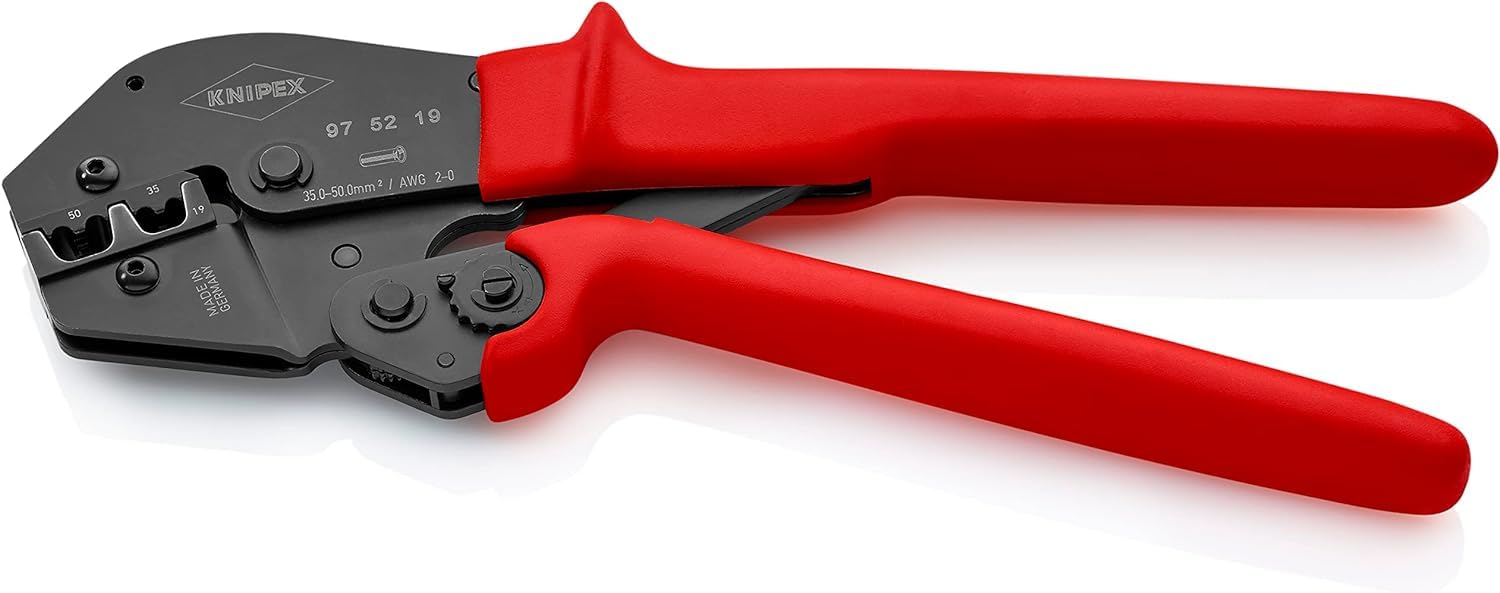 KNIPEX Crimpadora también para trabajar a dos manos con fundas de plástico antideslizantes 250 mm, 97 52 19