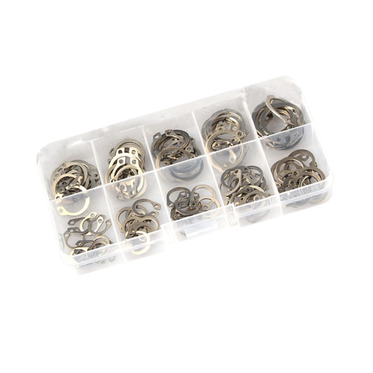 Cabilock 100Pcs Stainless Steel C Shaped Retaining Split Washer Axle Ring Accessories for Automotive and Machinery Applications