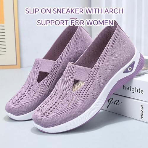 Orthopedic Shoes for Women,Slip-On Sneakers-Wide Width, Breathable, Arch Support & Non-Slip, Ideal Lightweight Walking Shoes for Nurses, Food Service & Daily Use3