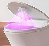Esterilizador UV para inodoro, lámpara de desinfección UVC para inodoro, desinfectante de detección automática, eliminador de olores, recargable portátil, ideal para el hogar, hotel, dormitorio