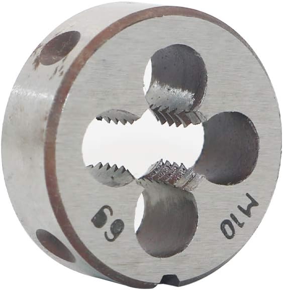 HSS 10mm X 1.5 Metric Right Hand Round Die, Machine Thread Die M10 X 1.5mm Pitch for Mold Machining, Alloy Steel, It Can Process Steel, Cast Iron, Copper And Aluminum.