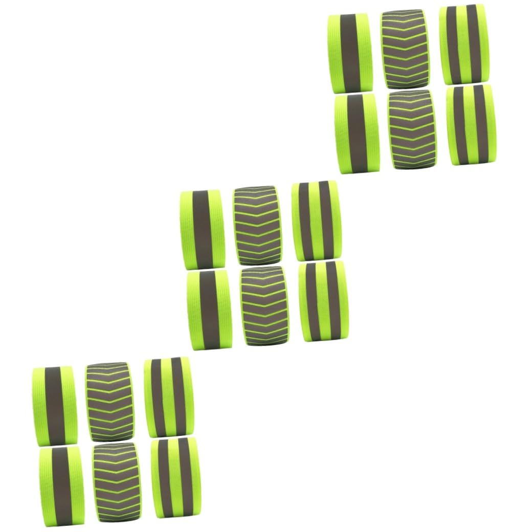Lot De 3 Bracelets De Sécurité pour Course De Nuit Fluorescents Réfléchissants Cordons Élastiques Et Bandes À Pression 6 Pièces X 3