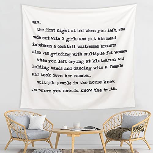 Dessozar Jersey Shore Tapestry With Words Letter To Sammi 3D Boutique Words Retro Tapestry For Party Wall Hanging Home Decor For Living Room Bedroom College Dorm (59.1 X 51.2 Inches) #TOP4