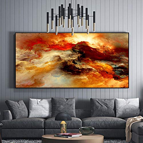 Nuage abstrait mur art impression affiche moderne paysage grand format 80x160 cm salon