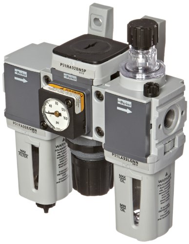 Parker P31CB92GEMN5LNW Modular Modular Filter/Regulator/Lubricator, 1/4
