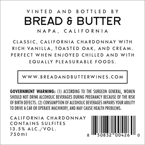 Bread & Butter Chardonnay, White wine, 750 mL Bottle