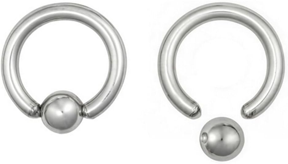 2pcs 2g 1/2'' 316l Surgical Steel Captive Bead Hoop CBR Rings, Many Sizes for You Choose (613+10mm Ball)
