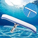 Heavy Duty Vinyl Pool Brush, 18inches Deluxe Heavy Duty Viny line Swimming Brush with Aluminum Backed,Designed for Use with Vinyl Line Pool( Pole not Included )