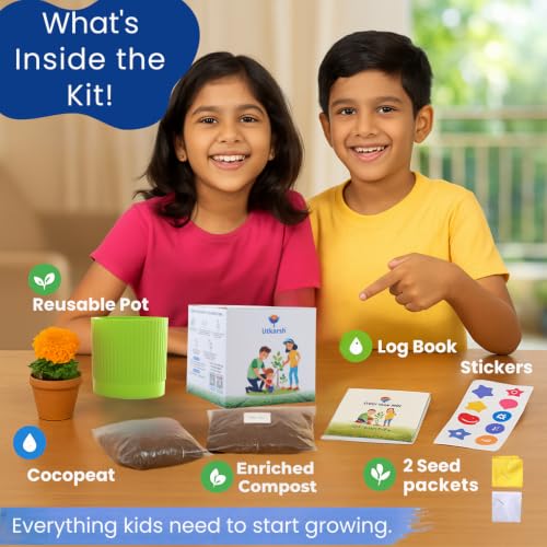 Image of Utkarsh Seasonal Flower DIY Kit with Gift Bags for Gifting | Best Return Gift on Kids Birthday Party | Eco-Friendly, Easy-to-Grow Kit for Home & Kitchen Gardening | Pack of 6