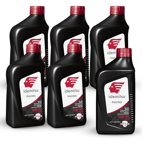Idemitsu Full Synthetic Racing 75W-90 Gear Oil – 1 Quart, Pack of 6 | High-Performance Gearbox Oil for Extreme Conditions