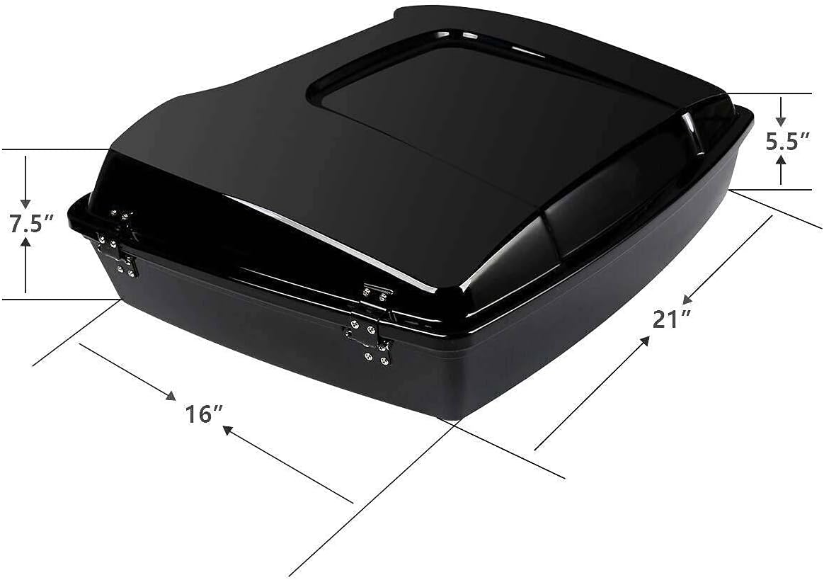 TCMT 5.5" Razor Motorcycle Trunk Box W/Latch Key Solo Mounting Rack Fit For Harley Touring 2009-2013 Road Glide Road King Street Glide Pack