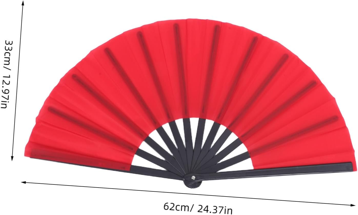 ibasenice 4pcs Red Folding Fans for Performances and Dance Routines Portable Lightweight Handheld Fans Made of Plastic and Cloth Elegant Traditional Vintage Style