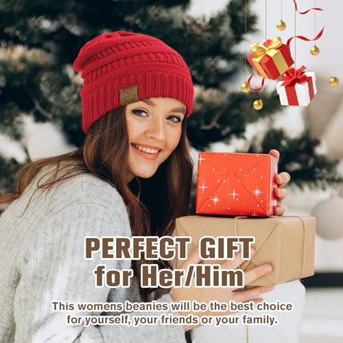 Image of Durio Winter Hats for Women Cable Knit Beanie Soft Womens Beanies Thick Winter Hat
