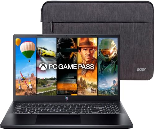 Nitro V Gaming Laptop, 15.6" FHD IPS Display, 144Hz, AMD Ryzen 5 7535HS, 6 core, GeForce RTX 4050, 16GB DDR5, 1TB SSD, Obsidian Black, Windows 11, BK, borsa per laptop, TWE Mouse Pad & Mouse - Notebook - Immagine 1